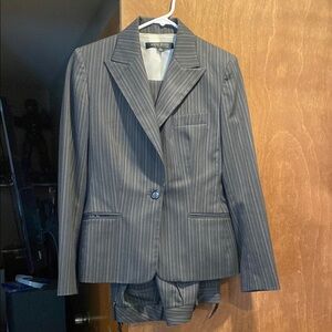Anne Klein Gray Pinstripe Women's Pantsuit